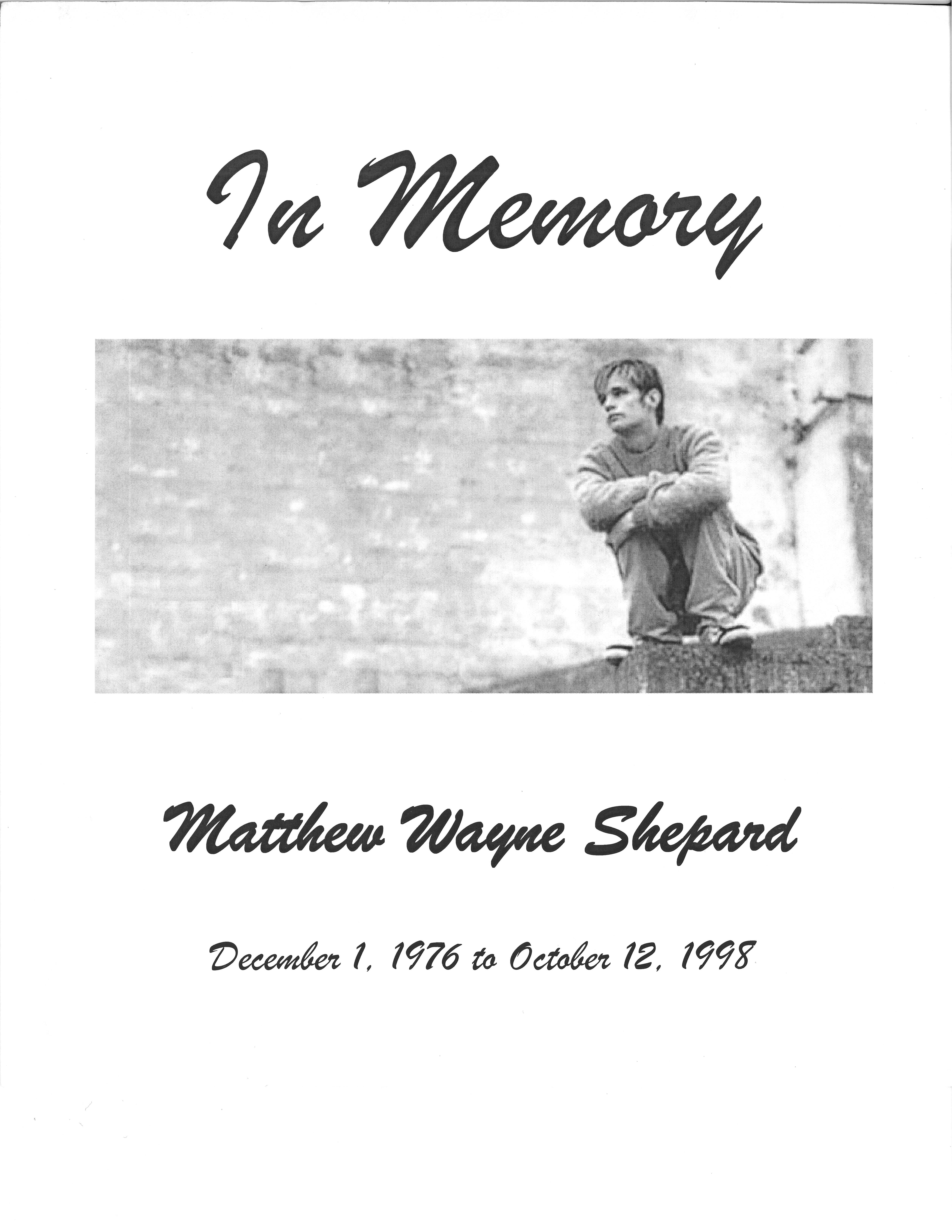 Poster created in memory of Matthew Wayne Shepard.