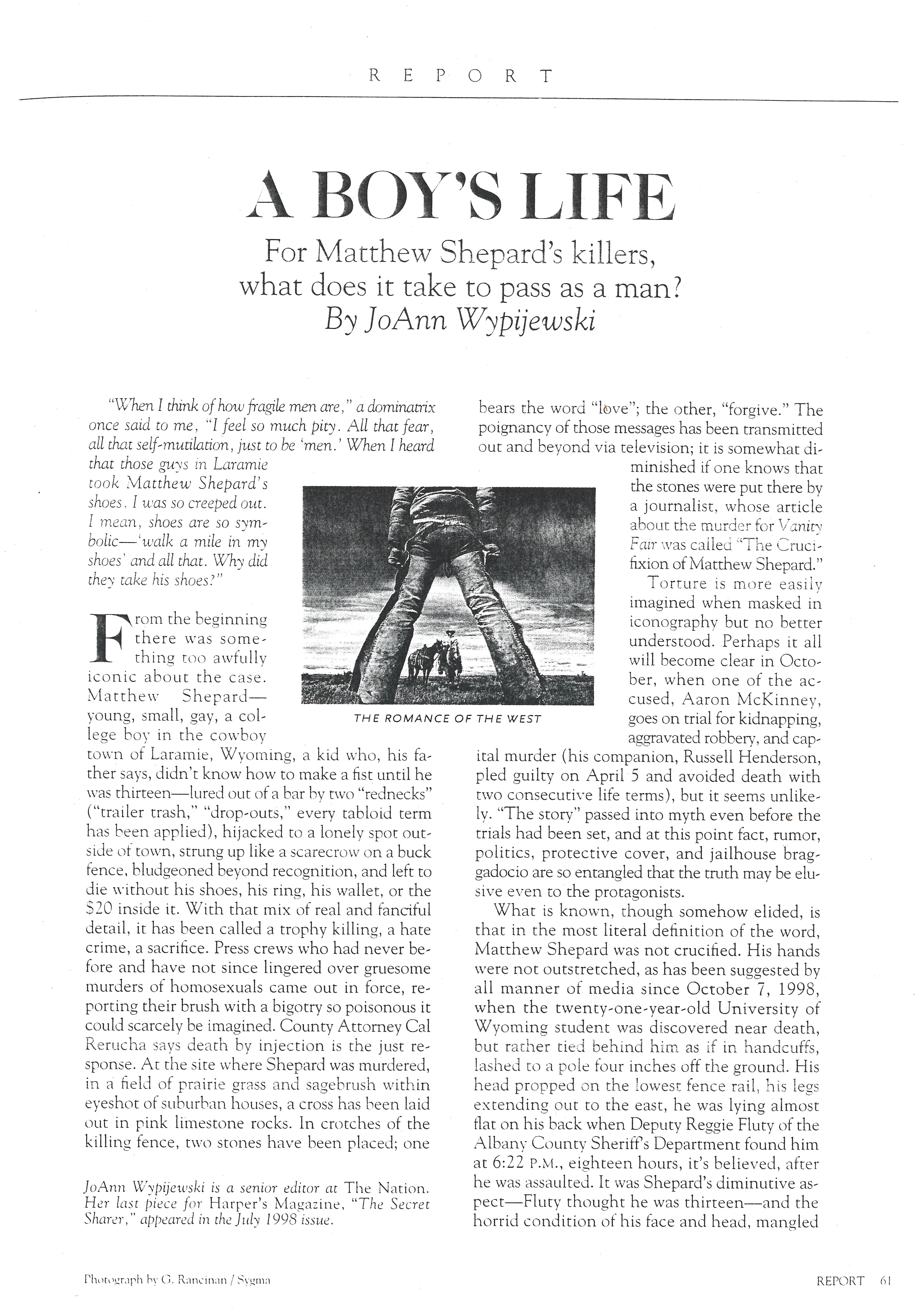 Harper's magazine article