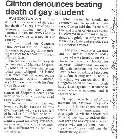 Laramie Boomerang newspaper article