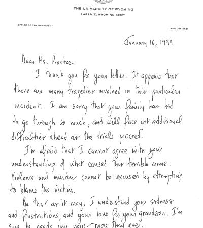 Letter from Philip Dubois to Ruth Proctor